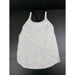 Lululemon Moment to Movement 2-in-1 Tank Size‎ 6 Gray Black Built-In Bra Yoga